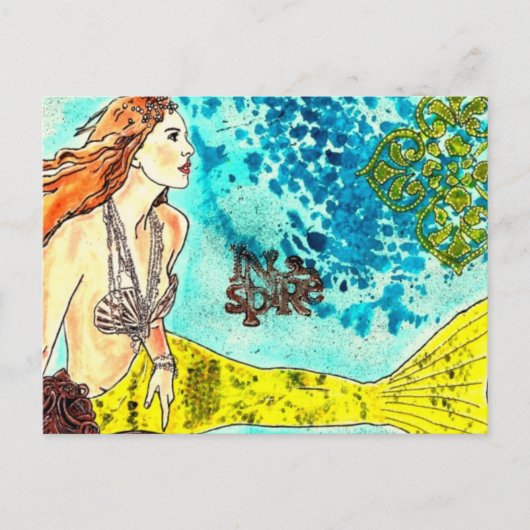 Postcard Tranquil Waters Mermaid Postkarte (Vorderseite)