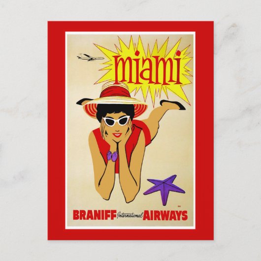 Postcard Travel America Print Retro Vintage Travel Postkarte (Vorderseite)