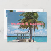 Postcard, TURKS & CAICOS INSELN/PALMBAUM, PIER, Postkarte (Vorne/Hinten)