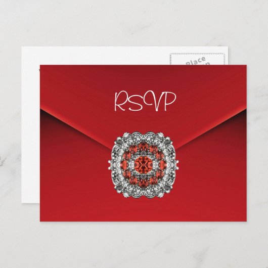 Postcard UAWG Einladung Red Diamond Jewel (Vorne/Hinten)