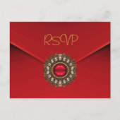 Postcard UAWG Einladung Red Gold Jewel (Vorderseite)