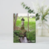 Postcard Ubud Bali Indonesien Reisfeld Temple Postkarte (Stehend Vorderseite)