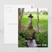Postcard Ubud Bali Indonesien Reisfeld Temple Postkarte (Vorne/Hinten)