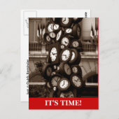 Postcard Uhrzeiten Termine Erinnerung Postkarte (Vorne/Hinten)