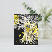 Postcard – Urban Tree Owl & Wealth Surreal Pop-Art Postkarte (Stehend Vorderseite)