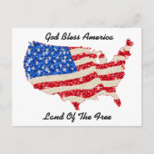 Postcard USA Flaggen Gott segne Amerika Postkarte (Vorderseite)