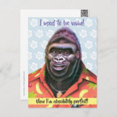 Postcard Vain Gorilla Design. Postkarte (Vorne/Hinten)