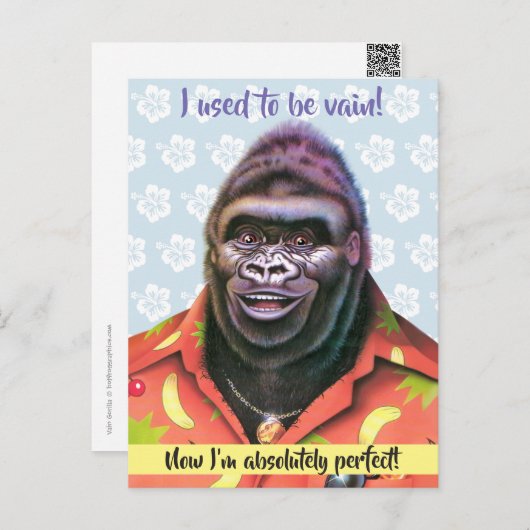 Postcard Vain Gorilla Design. Postkarte (Vorne/Hinten)