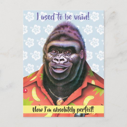 Postcard Vain Gorilla Design. Postkarte (Vorderseite)