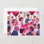 Postcard Valentinstag Celebration Postkarte (Vorne/Hinten)
