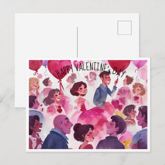 Postcard Valentinstag Celebration Postkarte (Vorne/Hinten)