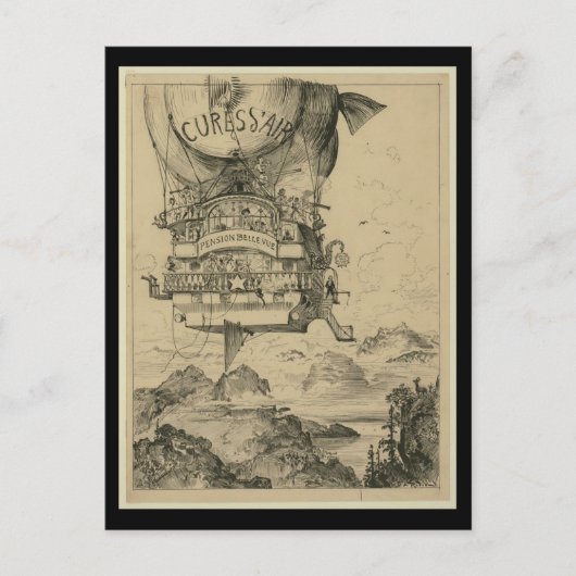 Postcard-Vintag Art-Hot Air-Ballons 3 Postkarte (Vorderseite)