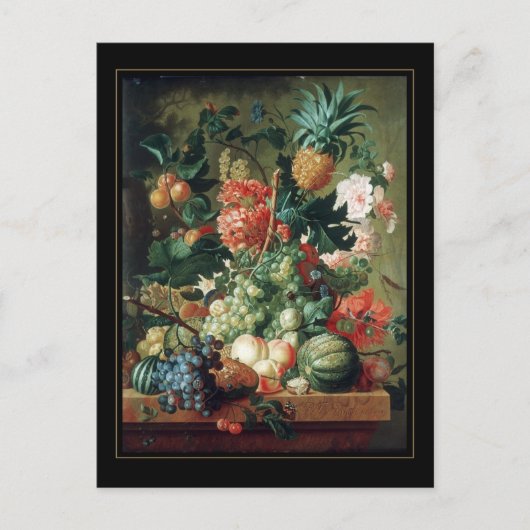Postcard Vintag Art Still Life Blume Frucht Postkarte (Vorderseite)