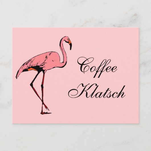 Postcard Vintag Flamingo Coffee Klatsch Einladung (Vorderseite)