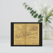 Postcard-Vintag Maps-Chicago L Karte (Stehend Vorderseite)
