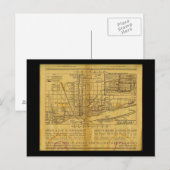 Postcard-Vintag Maps-Chicago L Karte (Vorne/Hinten)
