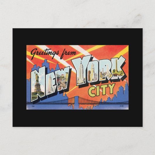 Postcard Vintag New York City Poster Postkarte (Vorderseite)