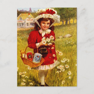 Postcard Vintag Retro Advertising Girl - The Resta Postkarte