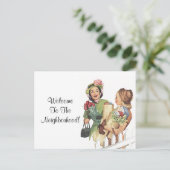 Postcard Vintag Retro Willkommen in der Nachbarsch Postkarte (Stehend Vorderseite)