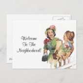 Postcard Vintag Retro Willkommen in der Nachbarsch Postkarte (Vorne/Hinten)