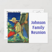 Postcard Vintag Rural Garden Family Renuation PC Einladungspostkarte (Vorne/Hinten)