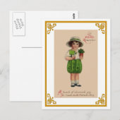 Postcard-Vintag St. Patricks Day Postkarte (Vorne/Hinten)