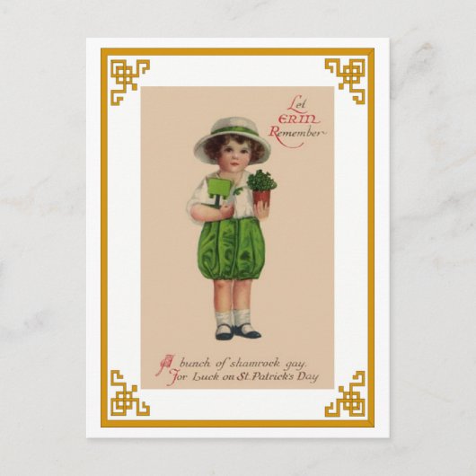 Postcard-Vintag St. Patricks Day Postkarte (Vorderseite)