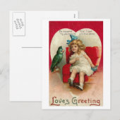 Postcard-Vintag Valentin Feiertagspostkarte (Vorne/Hinten)