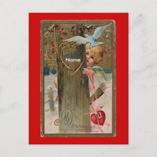 Postcard-Vintag Valentine-Put-Name auf Vorderseite Feiertagspostkarte