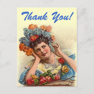 Postcard Vintag Vielen Dank! Denken Sie an Hübsche Postkarte