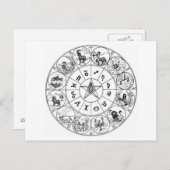 Postcard-Vintage Astrologie/Divination-3 Postkarte (Vorne/Hinten)
