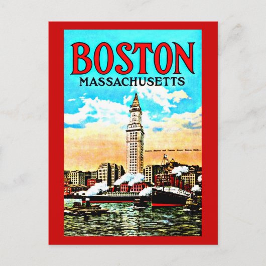 Postcard-Vintage Boston Artwork-34 Postkarte (Vorderseite)