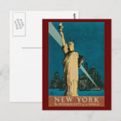 Postcard-Vintage Freiheitsstatue Postkarte (Vorne/Hinten)