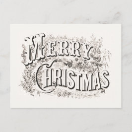 POSTCARD: VINTAGE MERRY CHRISTMAS ILLUSTRATION POSTKARTE