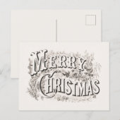 POSTCARD: VINTAGE MERRY CHRISTMAS ILLUSTRATION POSTKARTE (Vorne/Hinten)