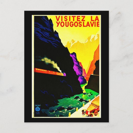 Postcard Vintage Reise-Jugoslawien Postkarte (Vorderseite)