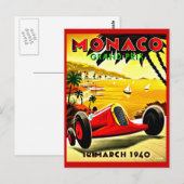 Postcard Vintage Reise-Monaco Postkarte (Vorne/Hinten)