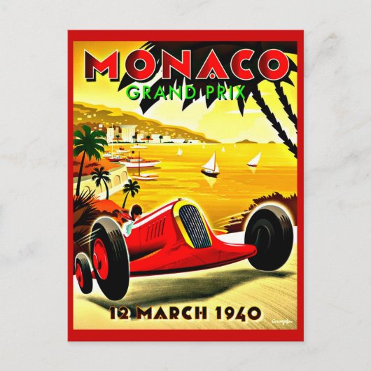 Postcard Vintage Reise-Monaco Postkarte (Vorderseite)