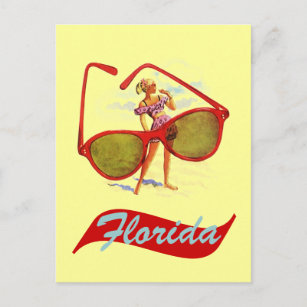 Postcard Vintage Retro Sunshine State Florida Fla Postkarte