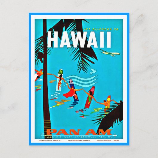 Postcard-Vintage Travel-Hawaii 5 Postkarte (Vorderseite)