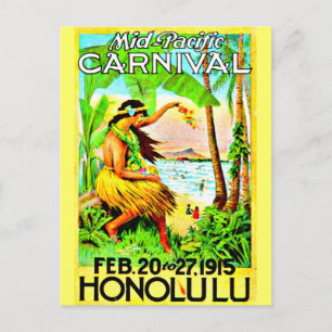 Postcard Vintage Travel-Honolulu Postkarte