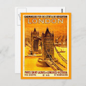 Postcard Vintage Travel-London 2 Postkarte (Vorne/Hinten)