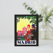 Postcard Vintage Travel-Madrid Postkarte (Stehend Vorderseite)
