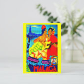 Postcard Vintage Travel-Malaga Postkarte (Stehend Vorderseite)