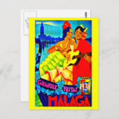 Postcard Vintage Travel-Malaga Postkarte (Vorne/Hinten)