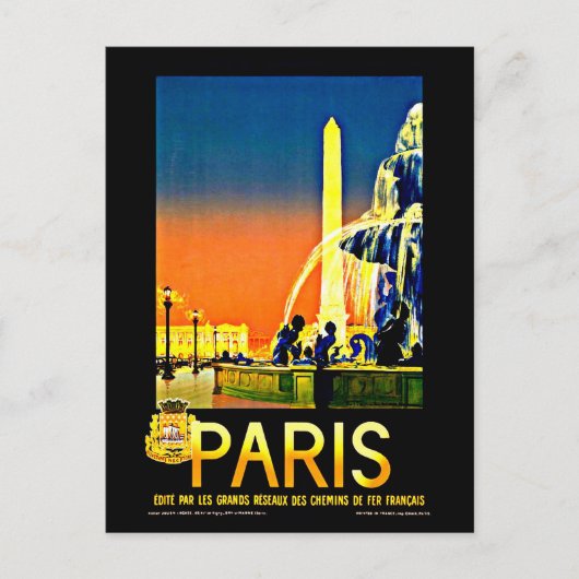 Postcard Vintage Travel-Paris Postkarte (Vorderseite)
