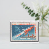 Postcard Vostok 1 und Juri Gagarin Flug Postkarte (Stehend Vorderseite)