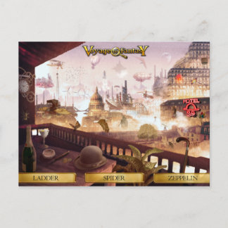 Postcard Voyage to Fantasy - SteamPunk City Postkarte