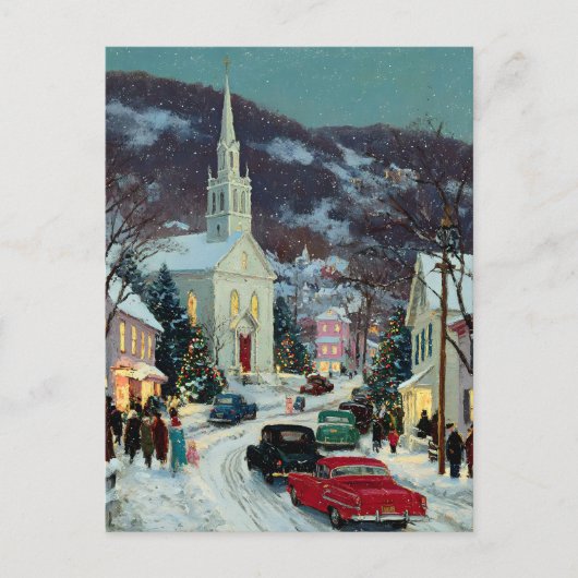 *POSTCARD w/MESSAGE Painted Nostalgic Christmas  Postkarte (Vorderseite)