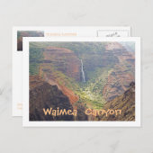POSTCARD, WAIMEA CANYON /WATERFALLS, KAUAI, HAWAII POSTKARTE (Vorne/Hinten)